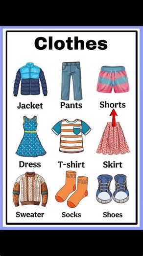 👕 Clothes Names in English | Learn Vocabulary #shorts