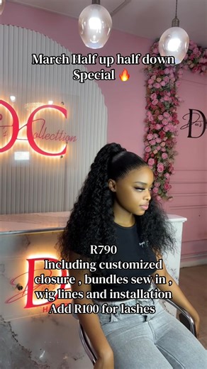 Pretoria Curly Sew-In Hairstyle: Half Up Half Down