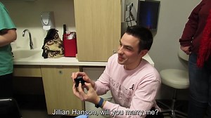 On Jillian's last day of treatment at MSK Monmouth, her boyfriend Max surprised her with another reason to celebrate! | Memorial Sloan Kettering Cancer Center
