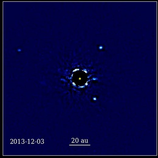 Footage of 4 Planets Orbiting HR 8799 (12-Year Time Lapse)
