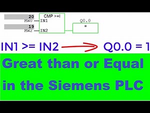 Siemens PLC --"Great than or Equal" Comparator in the STEP7