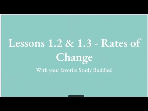 AP Pre-Calculus Topics 1.2-1.3: Rates of Change