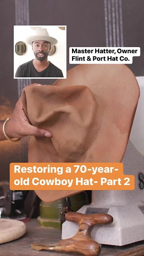 Once the cowboy #hat is reshaped and reinforced, it is ready to last for a lifetime of wear. #cowboy #restoration #cultureinsider | Culture Insider