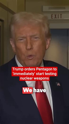 President Donald Trump has instructed his defence department to resume nuclear weapons testing “immediately.” Click the link in bio for more 🔗 | The Independent News