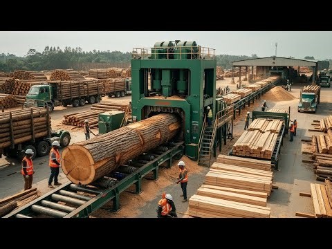 Inside the giant American sawmill – How to process pine wood into construction timber