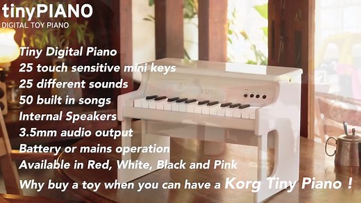 Korg tinyPiano Toy Piano PMTVUK可爱迷你小玩具钢琴，音色试听