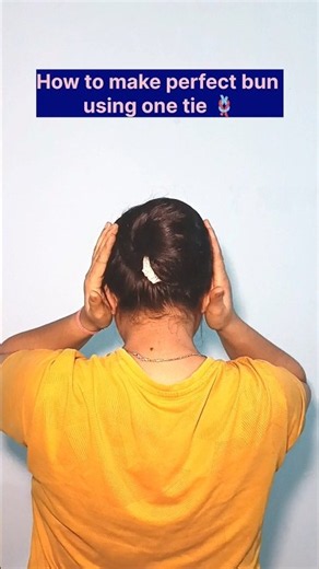 How to do a Perfect Bun using 1 tie 🪢 Hairstyle!!! #hairstyle #messy #bun #hairtok #haircare