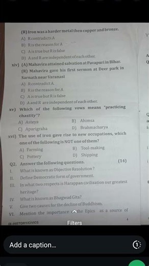ICSE class 9,Previous year question paper of History