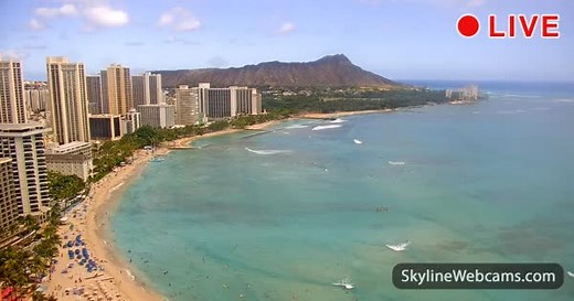 【LIVE】 Live Cam Honolulu - Waikiki | SkylineWebcams