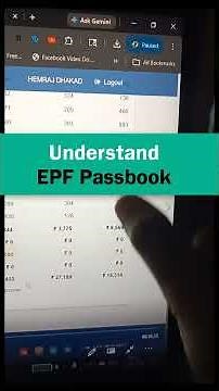 PF Passbook Explained 🔥 | Employee, Employer, Pension Full Detail