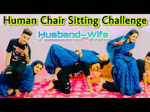 Human Chair Sitting Challenge Husband–Wife 😳