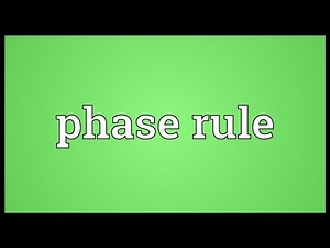 Phase rule Meaning