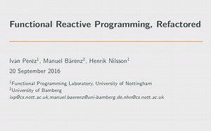 Functional Reactive Programming - Haskell 2016