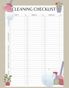 Cleaning Checklist for Home Reset Spring Cleaning Organization - Etsy