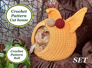 Crochet Cat House & Ball Pattern: Pet Furniture DIY (PDF) - Etsy