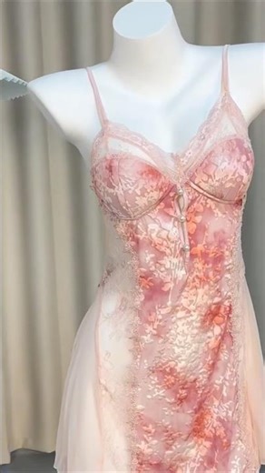 Sweet French Style Backless Sheer Mesh Bridal Lace Slip Lingerie Nightgown