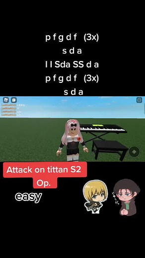 Roblox mobile Piano (easy) shinzou wo sasageyo s2 opening #aot #anime #piano #pianotutorial #robloxpiano #roblox