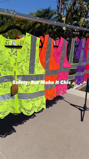 The Original Lace Safety Vest™ on Instagram: "These are Lace Safety Vests! ✨ The hybrid mesh-lace fabric is soft and durable. Reinforced stitching holds up. Enamel-coated zippers don’t rust. The ANSI certified reflective strips maximize visibility at night. Everything is handmade and washable. You get protection without the industrial-grade ugliness. Don’t just be visible, be Unforgettable! #lacesafetyvest"