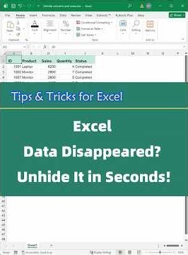 Excel Data Disappeared? Unhide It in Seconds!