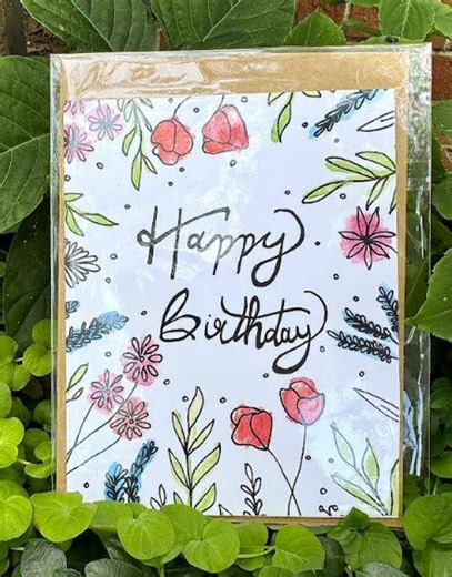 Floral Happy Birthday Watercolor Greeting Card (blank Inside; Includes an Envelope) - Etsy