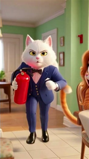 Papa Cat Anger Explosion! 😿 Kitten’s Kitchen Disaster🌋 #shorts