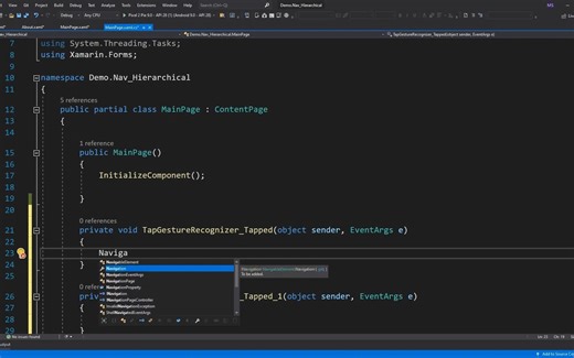 Xamarin 窗体 #32 Navigation_ 分层导航