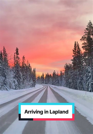 POV: you just landed in Lapland ❄️✨ The air’s colder, the snow’s deeper, and the sky burns red like a winter sunset straight out of a Christmas movie. 🎅🏼🌲 #lapland #finland #finnishlapland #traveltiktok #creatorsearchinsights