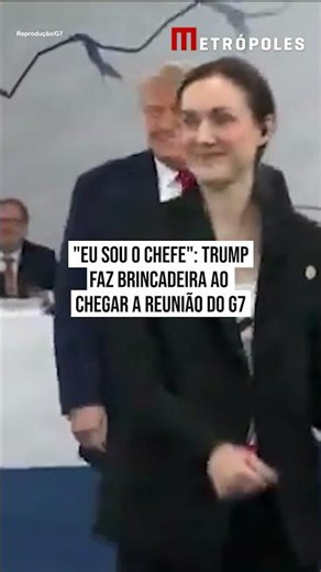 "Eu sou o chefe": Trump faz brincadeira ao chegar a reunião do G7