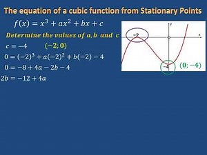 Calculus: Finding the equation of cubic curves from stationary points