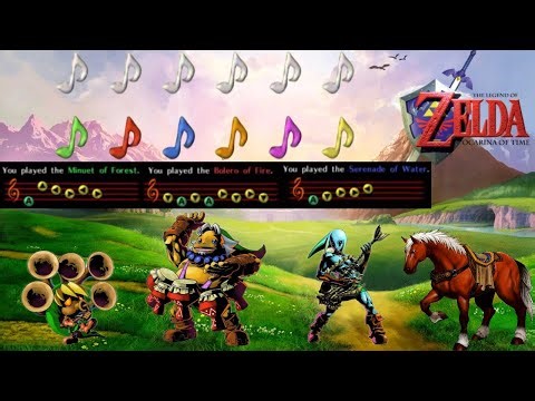 Deku, Goron, & Zora Link Playing all Ocarina of Time Songs - Ocarina of Time Mod