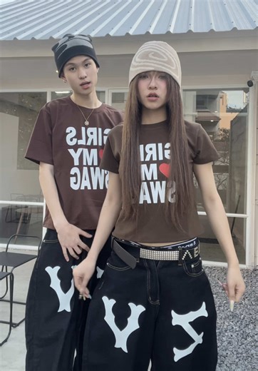 #matchingcoupleoutfits ♥️🤎#boxytee #babytee #jeans #zanvis !!✨ | Matching Outfits For Couples