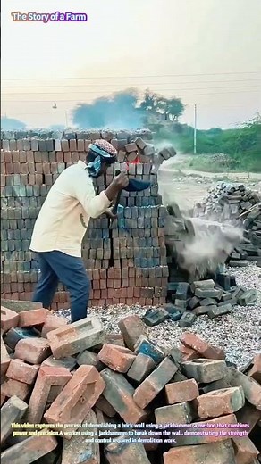 Demolition of a Brick Wall with a Jackhammer 🔨🔧