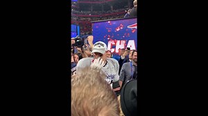 The Gronkowski family huddles for postgame celebration