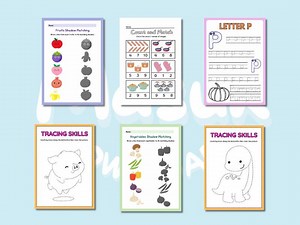 Learning & Development Worksheet for Preschoolers ( 56 Pages) - Etsy Canada