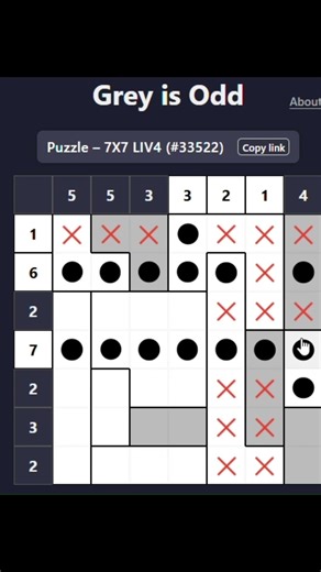 Grey is Odd #33522 Solved! 7×7 Liv4 Fast Solution (10 sec)