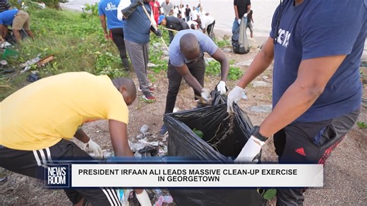 VIDEO: President Irfaan Ali leads massive clean-up exercise in Georgetown | News Room