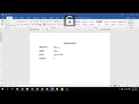 How to type a Memorandum