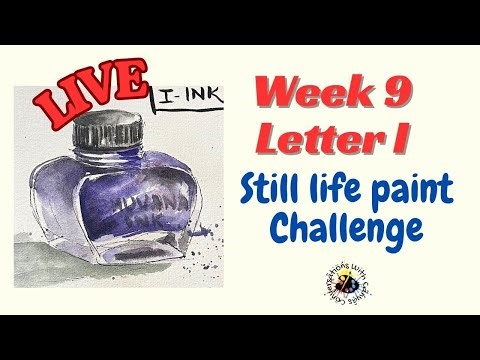 Week 9 letter I pen and Derwent Inktense blocks