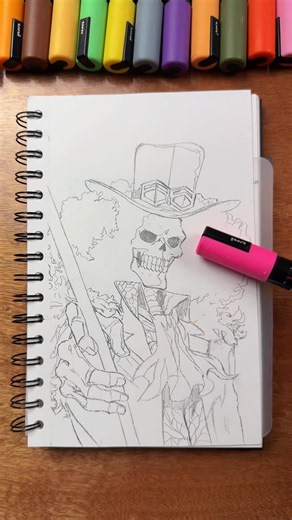 Drawing 50 ONE PIECE characters, today I'm drawing Brook #drawing #art #brookonepiece #anime #one...