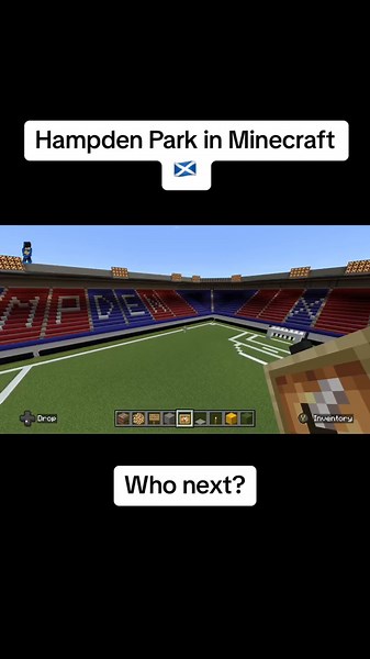 Exploring Hampden Park in Minecraft