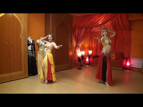Belly dance choreography with zills