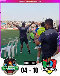 #Sports First half of the preliminary finals between ENB Gurias and Mendi Muruks remains intense. Gurias recorded a try through Myles Banam, while Muruks crossed over the line twice, converting one of the tries, to lead 10 - 4 at halftime #DigicelExxonMobilCup #RugbyLeague #AgmarkGurias #MendiMuruks #PapuaNewGuinea #TVWANNews | TVWAN Online