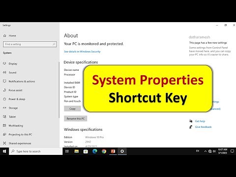 Shortcut Key to Open System Properties In Windows