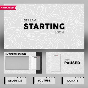 Animated Minimalist Light Stream Overlay Package for Twitch, Youtube, OBS - Etsy