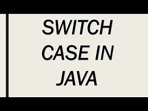 SWITCH CASE IN JAVA