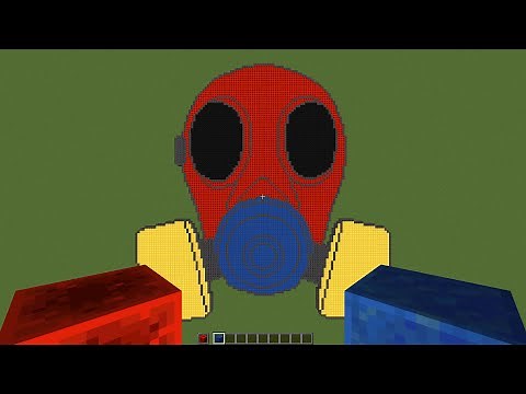 How to do Pixel Art GAS MASK Poppy Playtime in Minecraft 🖐️ पिक्सेल ड्राइंग
