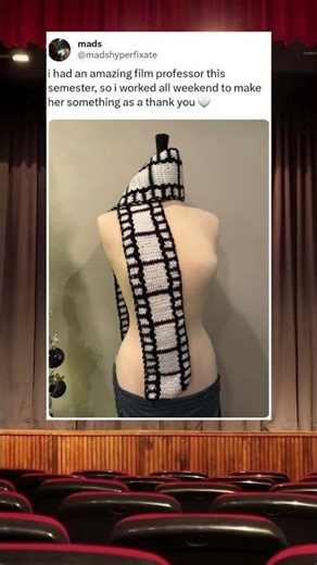 A film strip scarf for film lovers