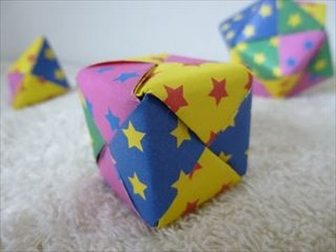 【ハンドメイド】ユニット折り紙「おりがみ6枚で作る四角形（立方体）」折り方・作り方 How to make a cube