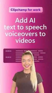 Learn how to add an AI text to speech voiceover to work presentations with Clipchamp for work.