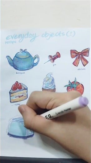 coloring everyday objects and food! #acrylicmarkers